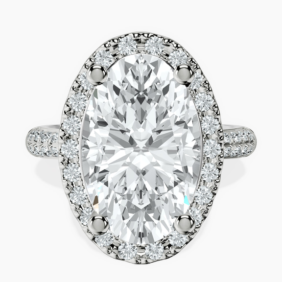 10kt White Gold Kathrine Halo Lab Diamond Ring front image