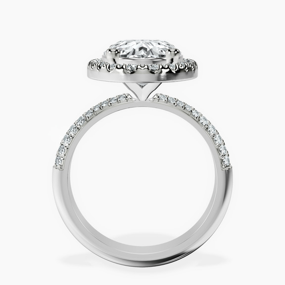 10kt White Gold Kathrine Halo Lab Diamond Ring side right image one