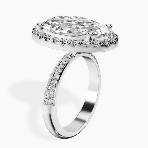 10kt White Gold Kathrine Halo Lab Diamond Ring standing product image one