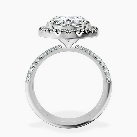 10kt White Gold Kathrine Halo Lab Diamond Ring side right image one