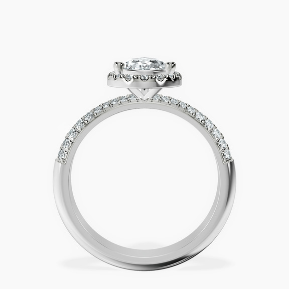 10kt White Gold Kathrine Halo Lab Diamond Ring side right image one