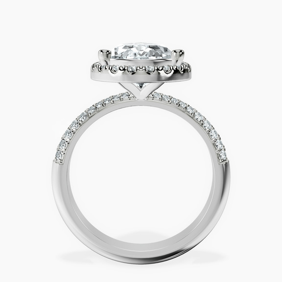 10kt White Gold Kathrine Halo Lab Diamond Ring side right image one