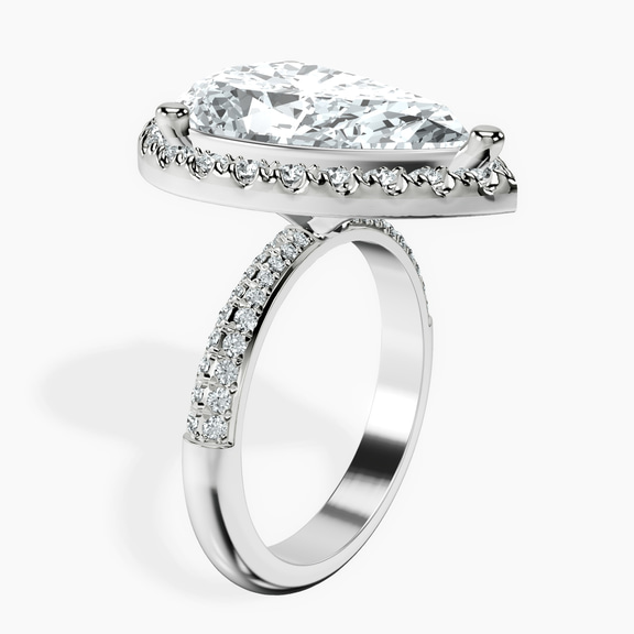 14kt White Gold Kathrine Halo Lab Diamond Ring standing product image one