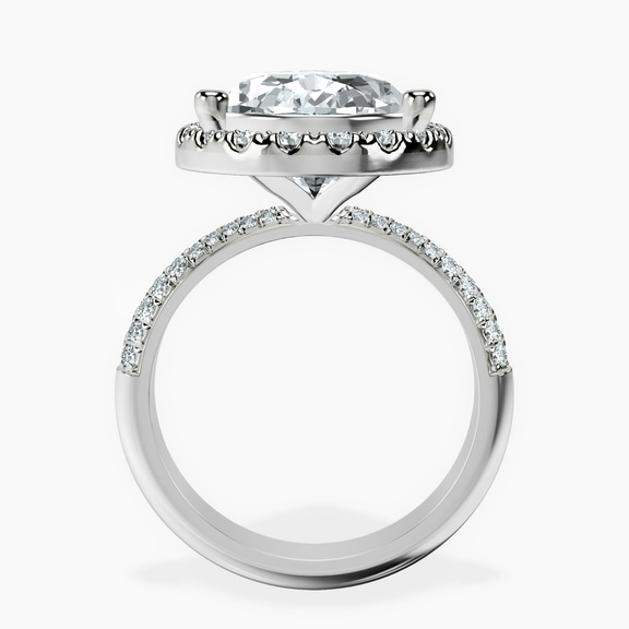 14kt White Gold Kathrine Halo Lab Diamond Ring side right image one