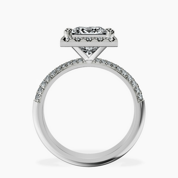 10kt White Gold Kathrine Halo Lab Diamond Ring side right image one