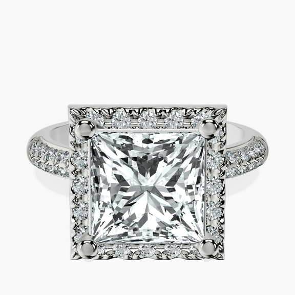 10kt White Gold Kathrine Halo Lab Diamond Ring front image