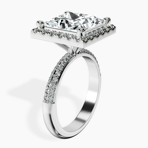 10kt White Gold Kathrine Halo Lab Diamond Ring standing product image one