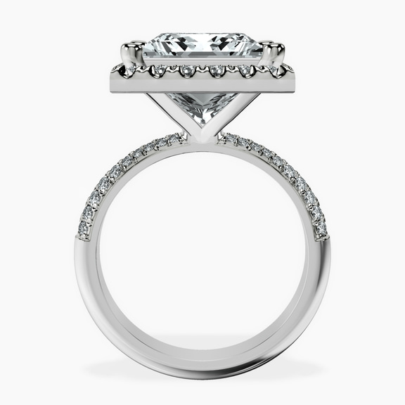 10kt White Gold Kathrine Halo Lab Diamond Ring side right image one