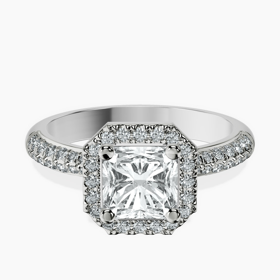 10kt White Gold Kathrine Halo Lab Diamond Ring front image
