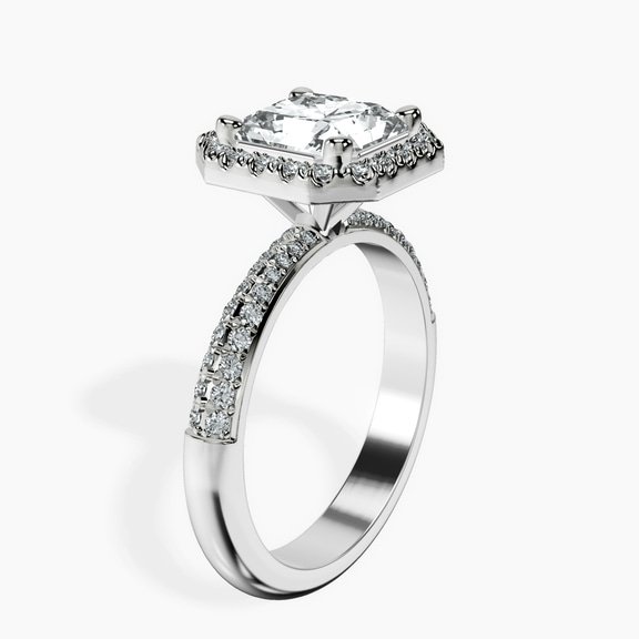 10kt White Gold Kathrine Halo Lab Diamond Ring standing product image one