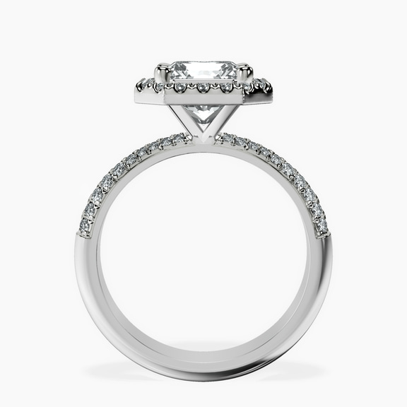 10kt White Gold Kathrine Halo Lab Diamond Ring side right image one