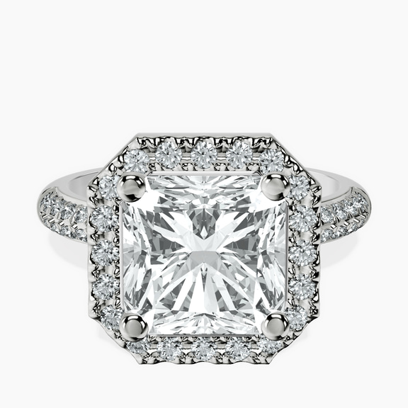 10kt White Gold Kathrine Halo Lab Diamond Ring front image