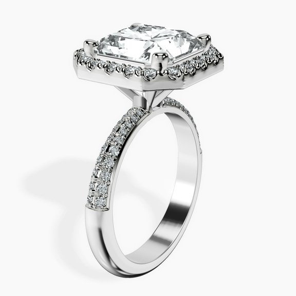 10kt White Gold Kathrine Halo Lab Diamond Ring standing product image one