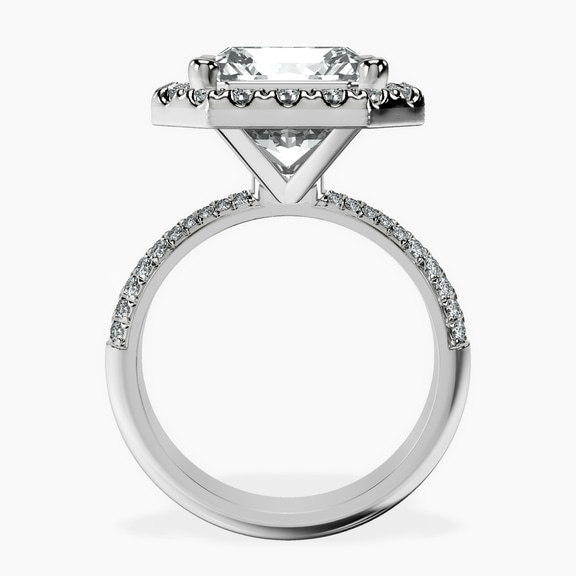 10kt White Gold Kathrine Halo Lab Diamond Ring side right image one