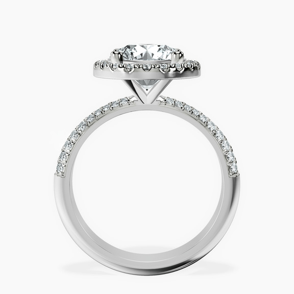 Platinum Kathrine Halo Lab Diamond Ring side right image one
