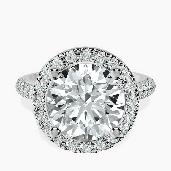 10kt White Gold Kathrine Halo Lab Diamond Ring front image