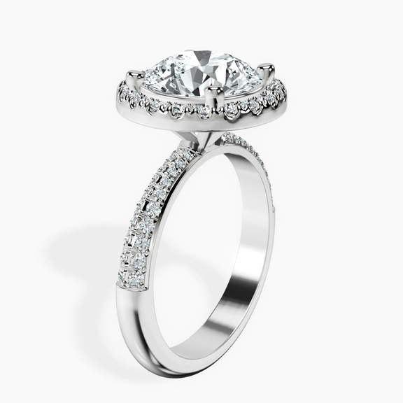 10kt White Gold Kathrine Halo Lab Diamond Ring standing product image one