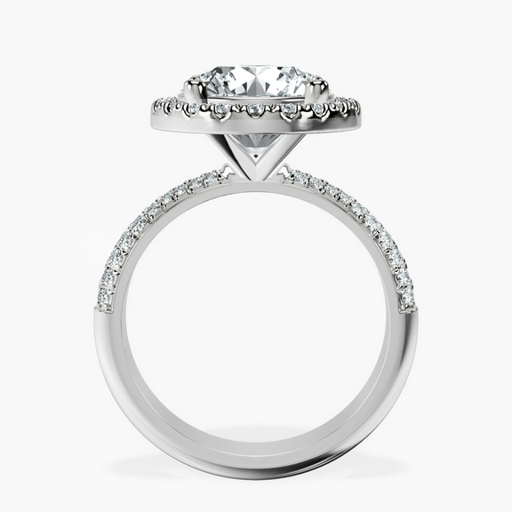 10kt White Gold Kathrine Halo Lab Diamond Ring side right image one