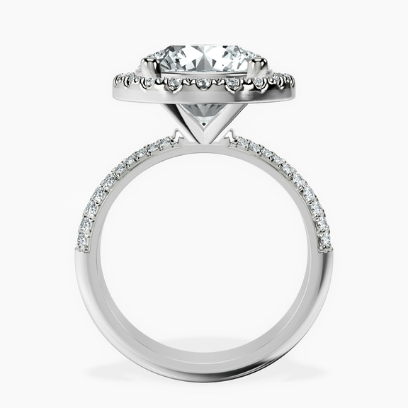 Platinum Kathrine Halo Lab Diamond Ring side right image one