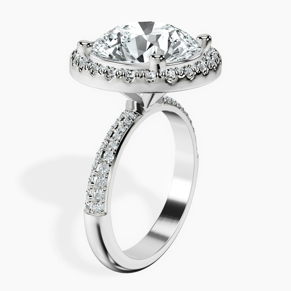 10kt White Gold Kathrine Halo Lab Diamond Ring standing product image one