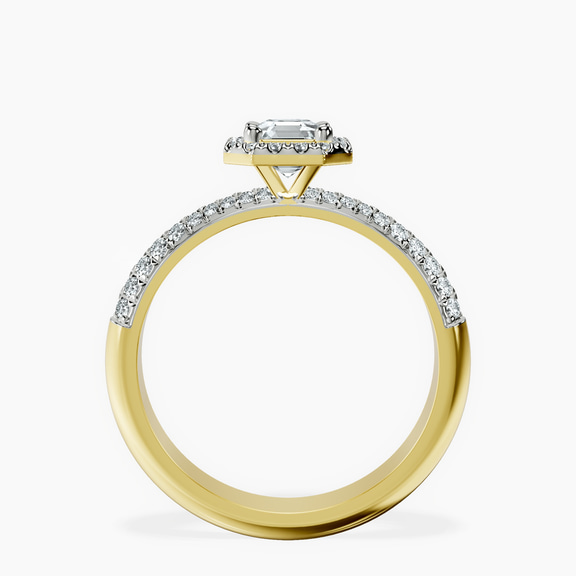 18kt Yellow Gold Kathrine Halo Lab Diamond Ring side right image one