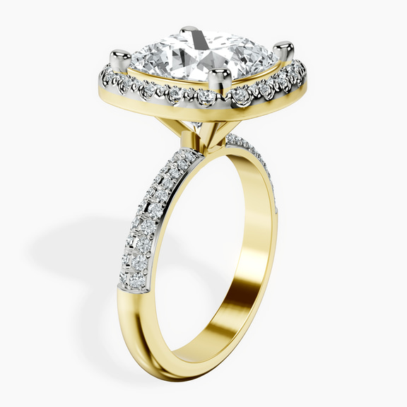 10kt Yellow Gold Kathrine Halo Lab Diamond Ring standing product image one
