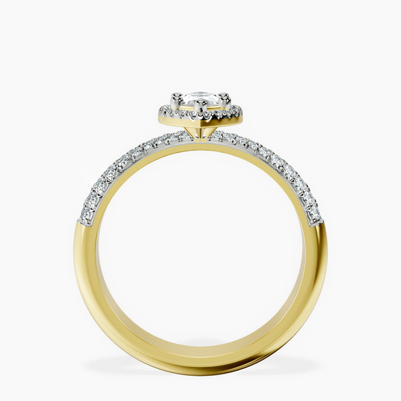 18kt Yellow Gold Kathrine Halo Lab Diamond Ring side right image one