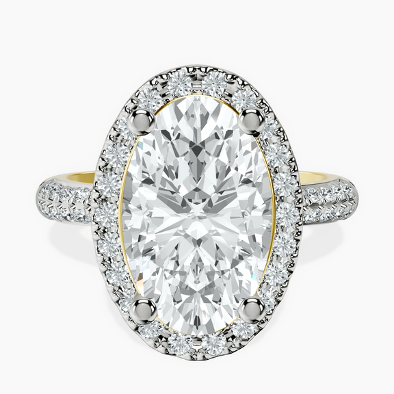 18kt Yellow Gold Kathrine Halo Lab Diamond Ring front image