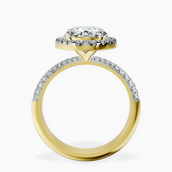 18kt Yellow Gold Kathrine Halo Lab Diamond Ring side right image one