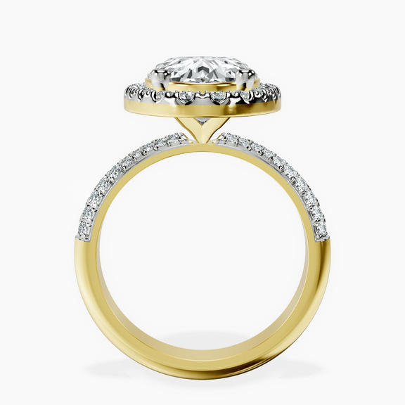 14kt Yellow Gold Kathrine Halo Lab Diamond Ring side right image one