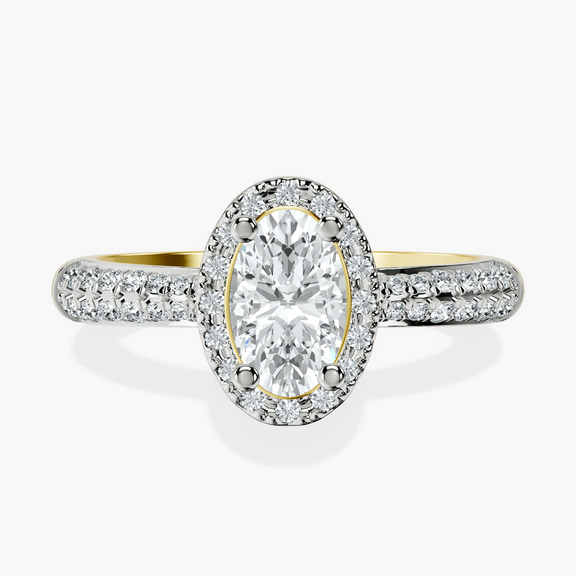 18kt Yellow Gold Kathrine Halo Lab Diamond Ring front image