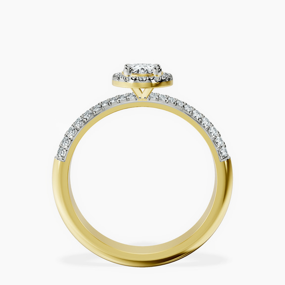 18kt Yellow Gold Kathrine Halo Lab Diamond Ring side right image one