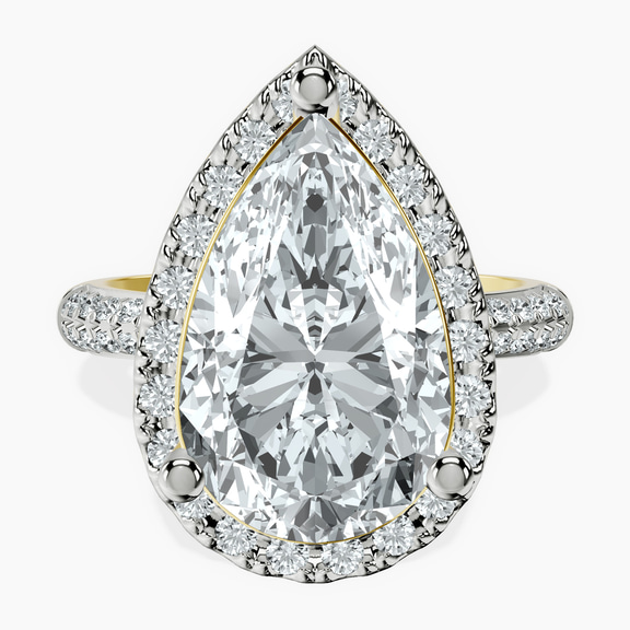 18kt Yellow Gold Kathrine Halo Lab Diamond Ring front image