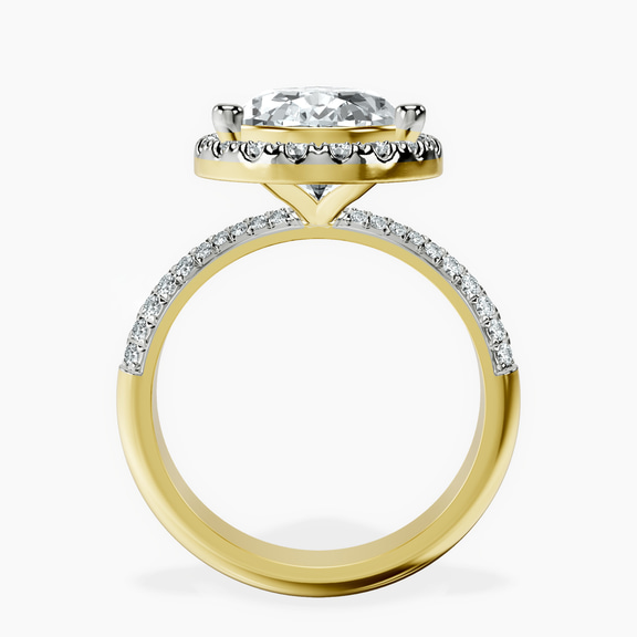 18kt Yellow Gold Kathrine Halo Lab Diamond Ring side right image one