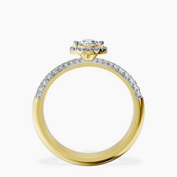 18kt Yellow Gold Kathrine Halo Lab Diamond Ring side right image one