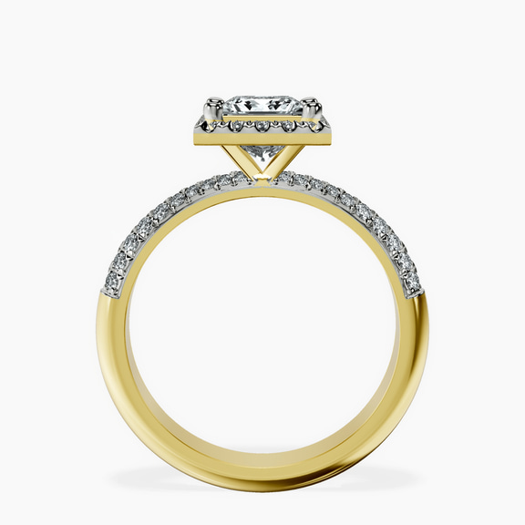18kt Yellow Gold Kathrine Halo Lab Diamond Ring side right image one