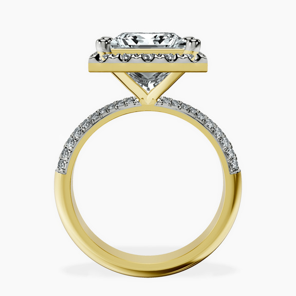 18kt Yellow Gold Kathrine Halo Lab Diamond Ring side right image one
