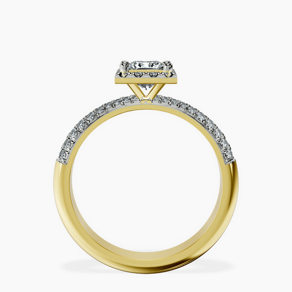 18kt Yellow Gold Kathrine Halo Lab Diamond Ring side right image one