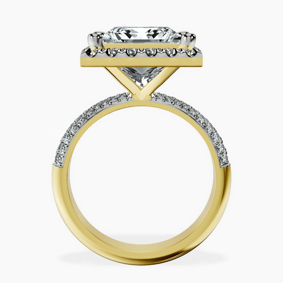 18kt Yellow Gold Kathrine Halo Lab Diamond Ring side right image one