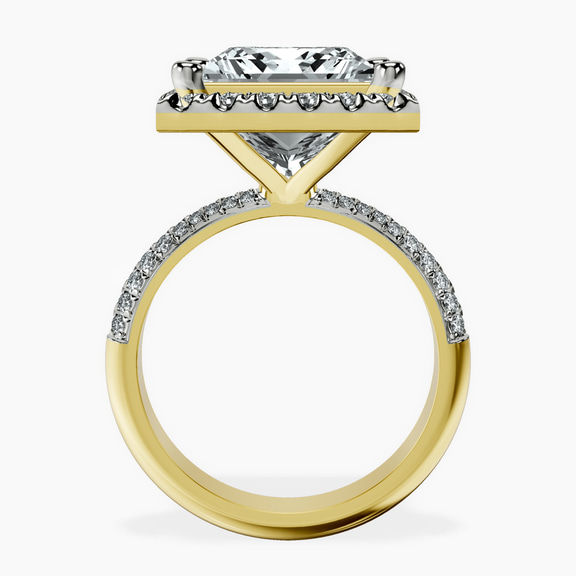 18kt Yellow Gold Kathrine Halo Lab Diamond Ring side right image one