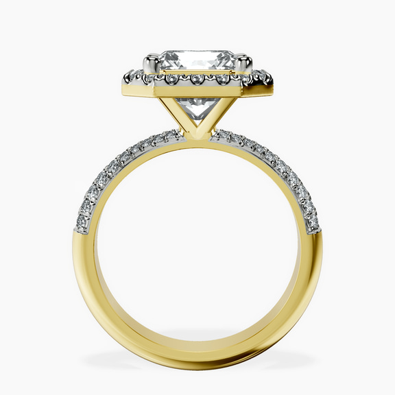 18kt Yellow Gold Kathrine Halo Lab Diamond Ring side right image one