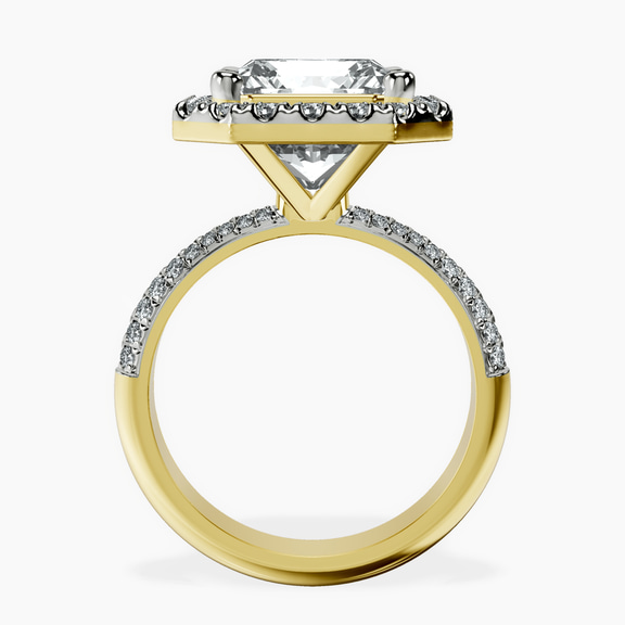 18kt Yellow Gold Kathrine Halo Lab Diamond Ring side right image one