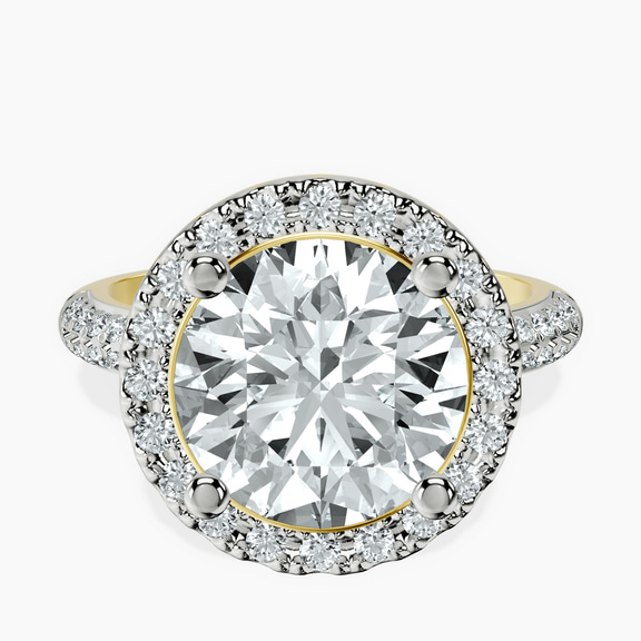 18kt Yellow Gold Kathrine Halo Lab Diamond Ring front image