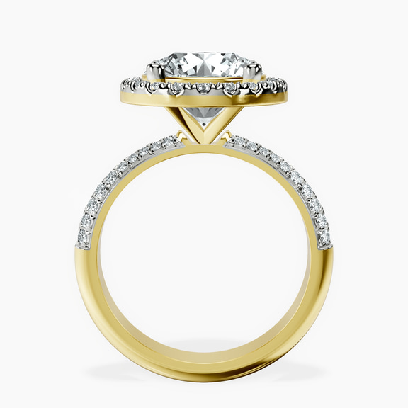 18kt Yellow Gold Kathrine Halo Lab Diamond Ring side right image one