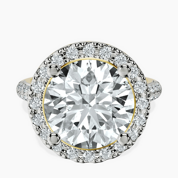 18kt Yellow Gold Kathrine Halo Lab Diamond Ring front image