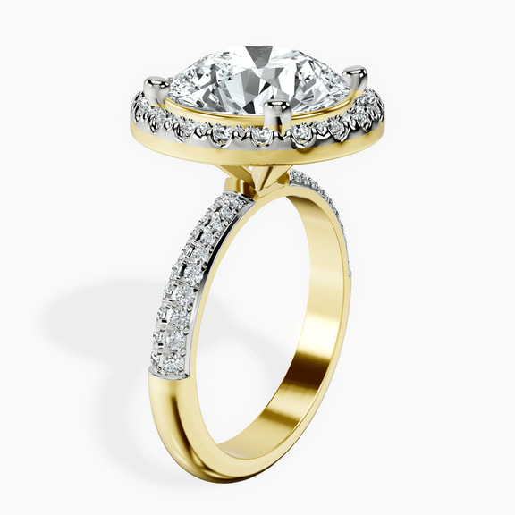 18kt Yellow Gold Kathrine Halo Lab Diamond Ring standing product image one
