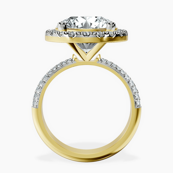 18kt Yellow Gold Kathrine Halo Lab Diamond Ring side right image one