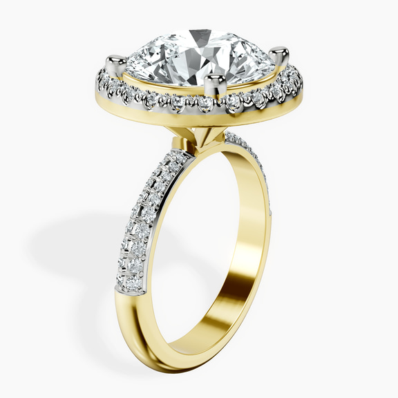 18kt Yellow Gold Kathrine Halo Lab Diamond Ring standing product image one