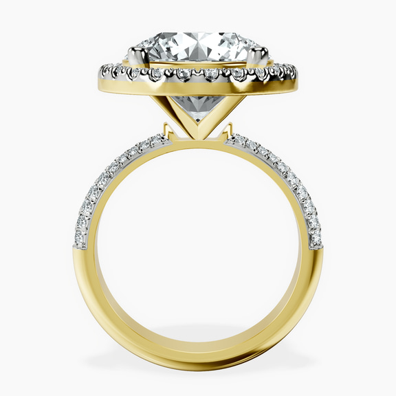18kt Yellow Gold Kathrine Halo Lab Diamond Ring side right image one
