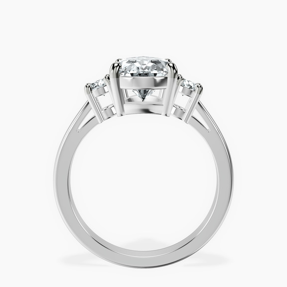 Platinum Meghan Markle Three stone Lab Diamond Ring side right image one